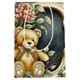 FLoral Teddy Bear Brief C Mittlere Geschenktüte