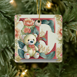 FLoral Teddy Bear Brief E Keramikornament
