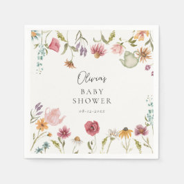 Floral Tee Babydusche Napkins Serviette