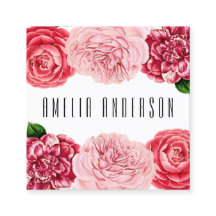 Floral tendance rose fleurs carte de visite