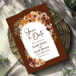 Floral Terracotta Arch Wedding Save the Date Einladung