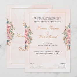 Floral & texturierte islamische Hochzeit I Einladung