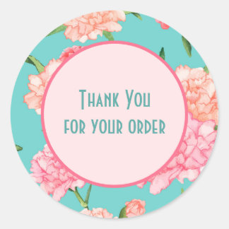 Floral Thank you Runder Aufkleber