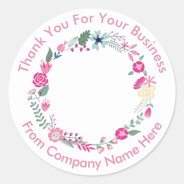 Floral thème d'affaires logo Merci Stickers (Devant)