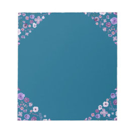 Floral Tide Notepad - Tiefe Aquamarine Ecke Elegan Notizblock