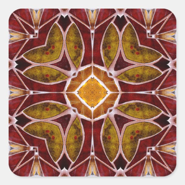 Floral Tile Quadratischer Aufkleber (Vorderseite)