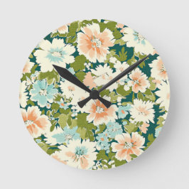 Floral Time Whisky Runde Wanduhr