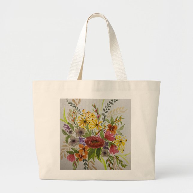 Floral Tote Bag Jumbo Stoffbeutel (Vorne)