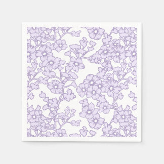 Floral Trellis Purple - White Serviette