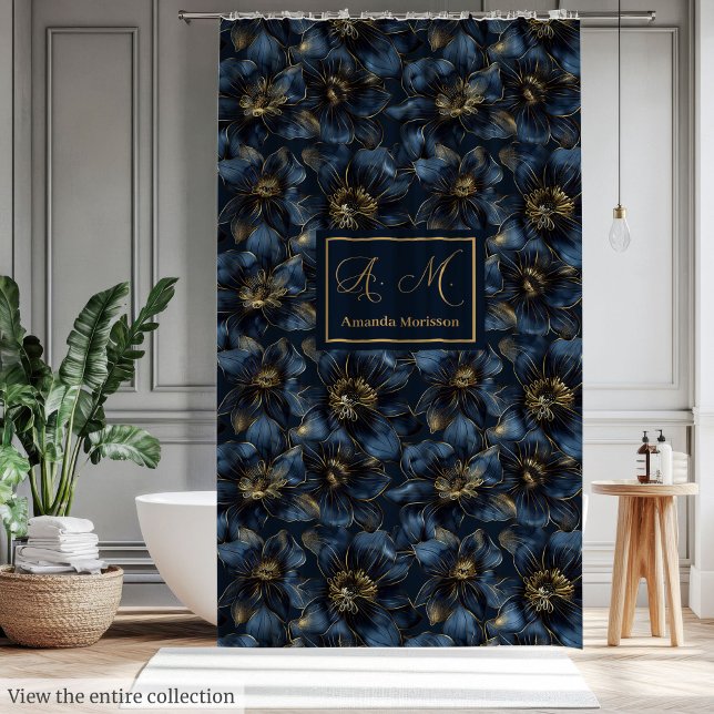 Floral Trendy Elegant Bathroom Art Curtain Duschvorhang (Floral Trendy Elegant Bathroom Art Curtain)