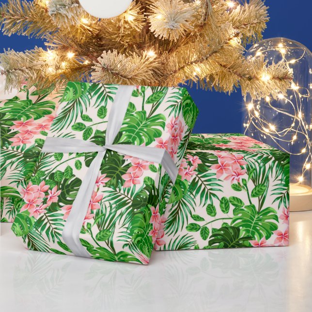 Floral Trendy Elegante Modernes Wrapping Paper Geschenkpapier (Feiertage)