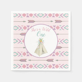 Floral Tribal Teepee Wild 1. Geburtstag Serviette