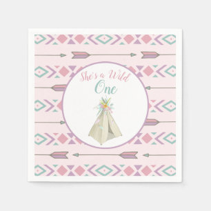 Floral Tribal Teepee Wild 1. Geburtstag Serviette
