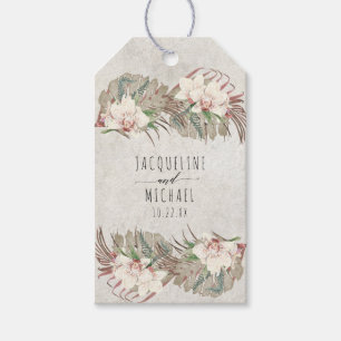 Floral Tropical Beach Weißer Orchid Palm Grüne Geschenkanhänger