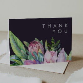 Floral tropical coloré | Carte PurpleThank You