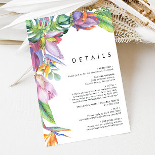 Floral tropical coloré   Détails Carte de boîtier