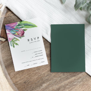 Floral tropical coloré   Green Menu Choice RSVP