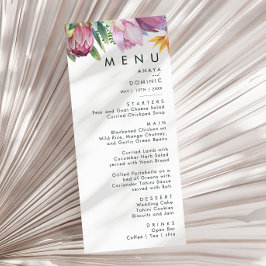 Floral tropical coloré | Menu Dîner Mariage