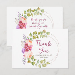 Floral Tropical Mariage Carte de remerciements