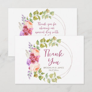 Floral Tropical Mariage Carte de remerciements