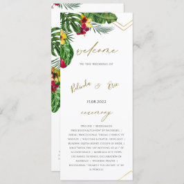 Floral Tropical Wedding Flat Program Programm