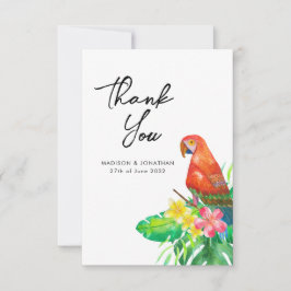 Floral tropischer Vogel des Paradieses Hochzeit Dankeskarte