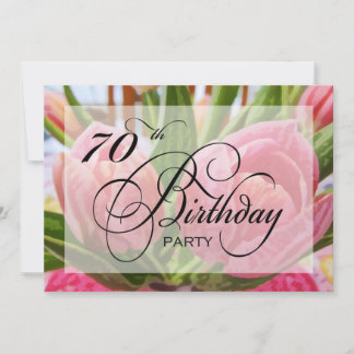 Floral Tulip 70e anniversaire Invitation