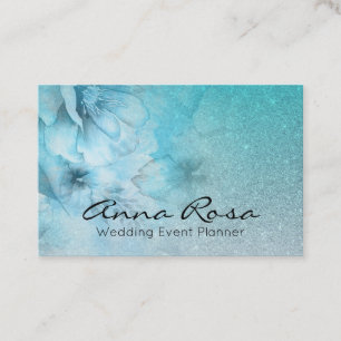 *~* Floral Türkisfarbener Glitzer Celestial Wasse Visitenkarte