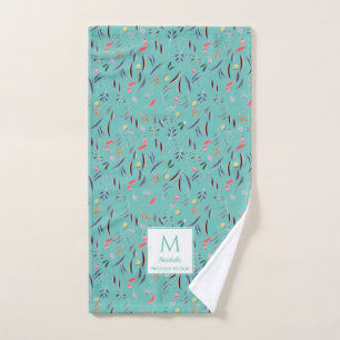 Floral Turquoise clair PRÉCIEUX À DIEU Monogramme