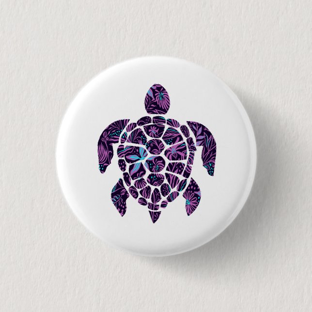 Floral Turtle Button (Vorderseite)