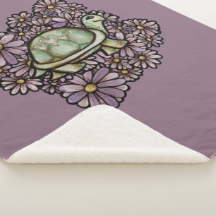 Floral Turtle Liebe niedlich Turtles Herz Muschel Sherpadecke