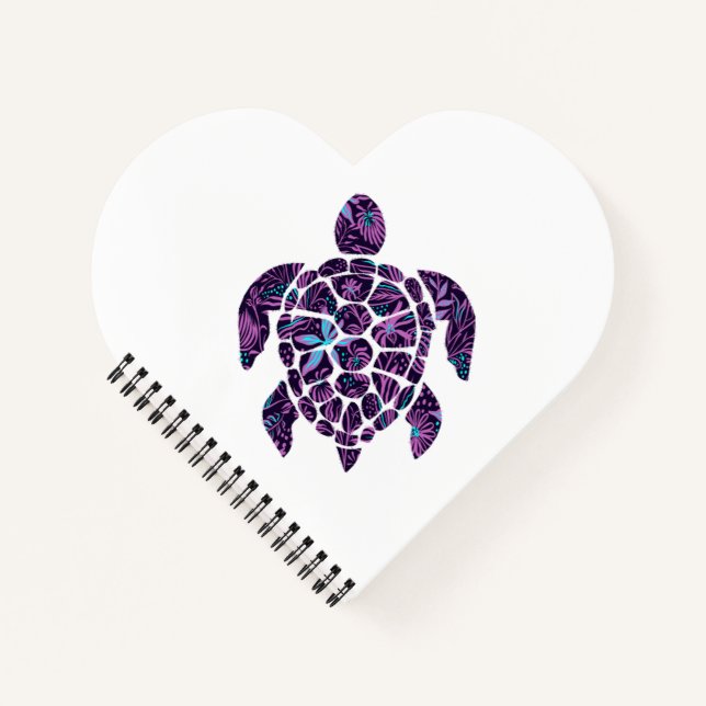 Floral Turtle Spiral Notebook Notizbuch (Vorderseite)
