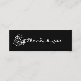Floral Typografie Einfache Minimal Danke Etsy Mi Mini Visitenkarte