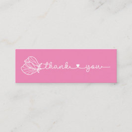 Floral Typografie Simple Pink Minimal Vielen Dank Mini Visitenkarte