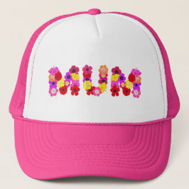 Floral Typografisches Design Truckerkappe