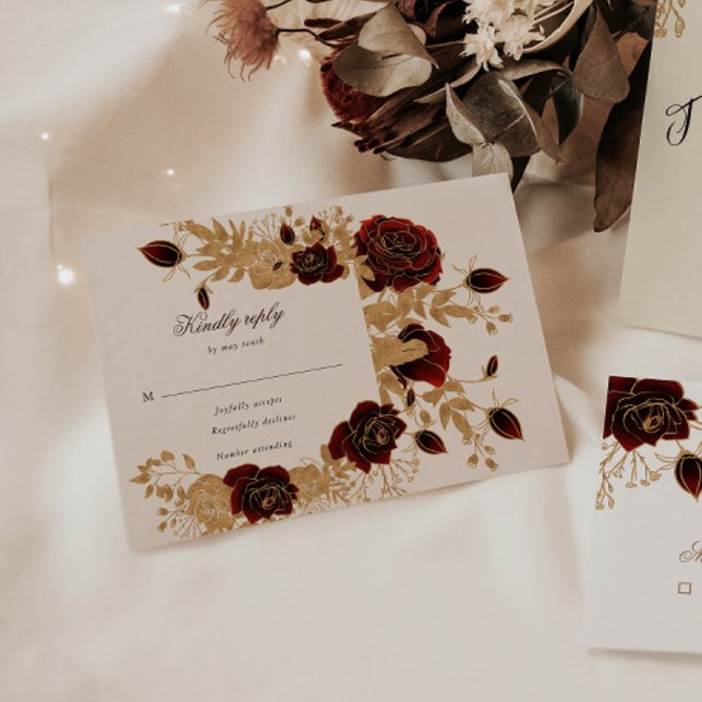Floral-UAWG-Karte der Rose für Aquarellfarben RSVP Karte (Von Creator hochgeladen)