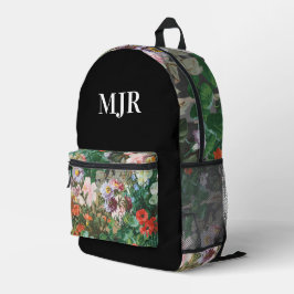 Floral und Black Elegante Chic Bedruckter Rucksack