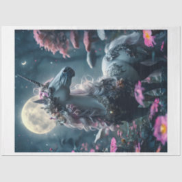 Floral Unicorn Seidenpapier