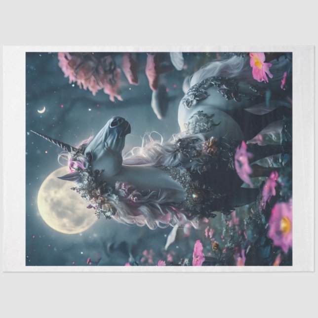 Floral Unicorn Seidenpapier (Vorderseite)