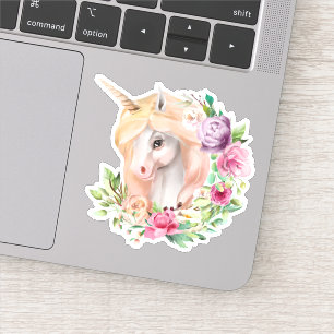 Floral Unicorn Sticker