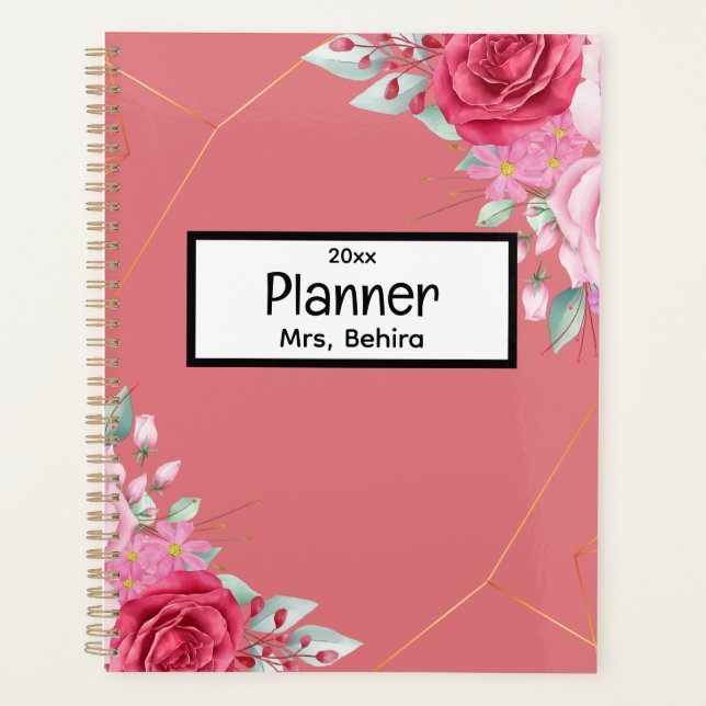 Floral unique Retour à l'planificateur scolaire (Devant)
