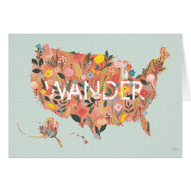 Floral USA Karte - Wild Garden (Vorderseite (Horizontal))