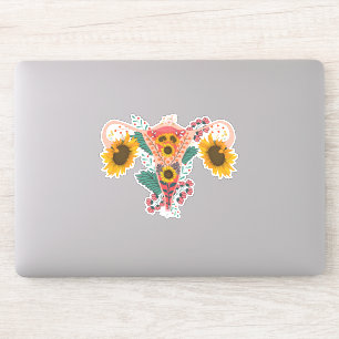Floral Uterus Anatomy Sticker
