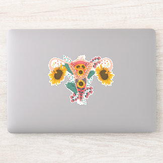 Floral Uterus Anatomy Sticker