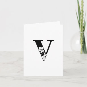 Floral V Monogramm auf Weiß