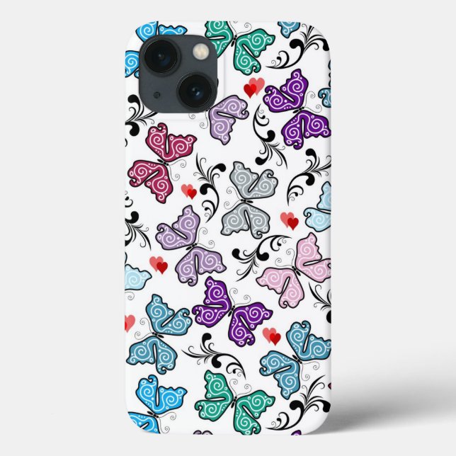 Floral Valentine Muster Case-Mate iPhone Hülle (Rückseite)