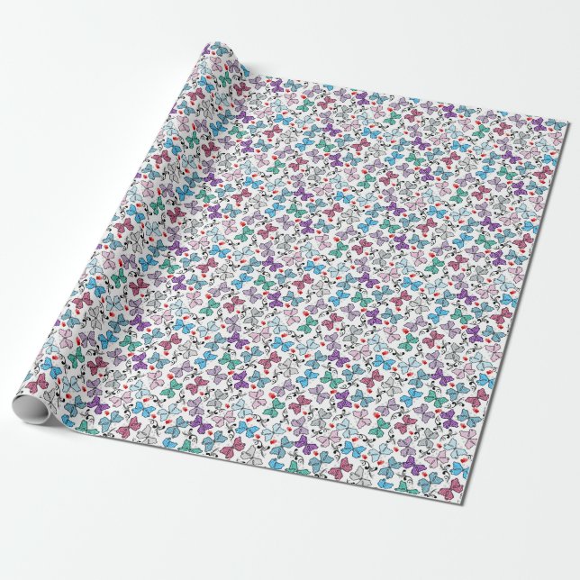 Floral Valentine Muster Geschenkpapier (Ungerollt)