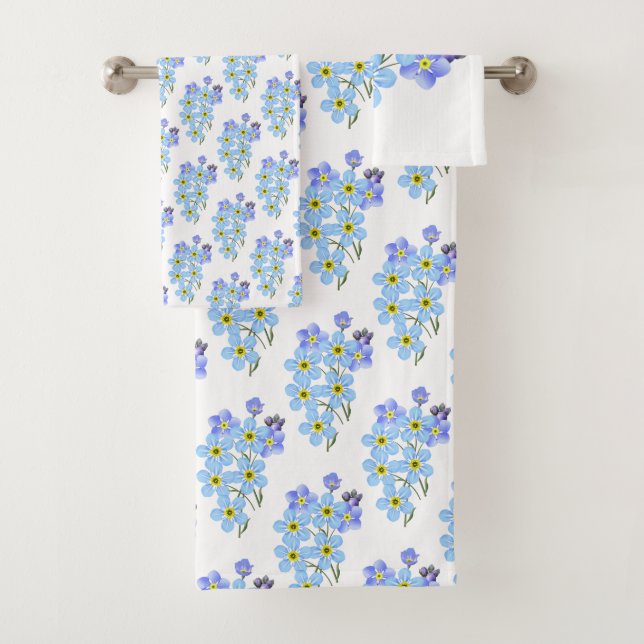 Floral Vergiss mir Noten Badhandtuch Set (Insitu)