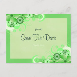 Floral Vert Lumière Économisez La Carte Date Annon