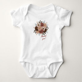 Floral Vielen Dank Baby Bodysuit. Baby Strampler